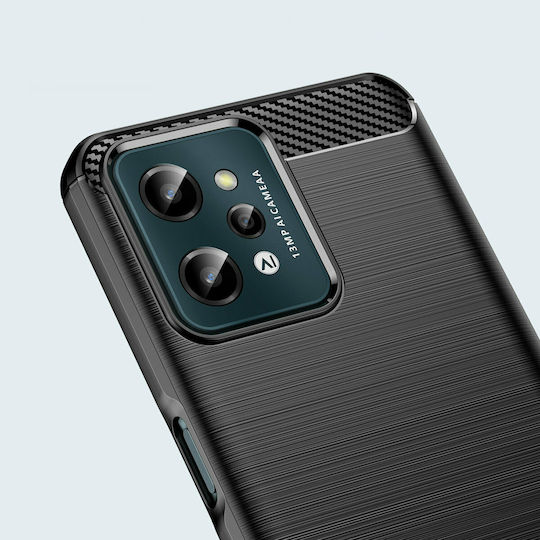 Hurtel Carbon Back Cover Σιλικόνης Μαύρο (Realme C31)