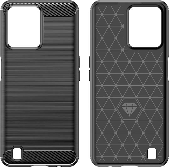 Hurtel Carbon Back Cover Σιλικόνης Μαύρο (Realme C31)