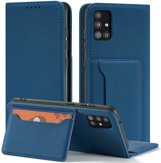 Hurtel Magnet Card Brieftasche Synthetisches Leder Blau (Galaxy A53)