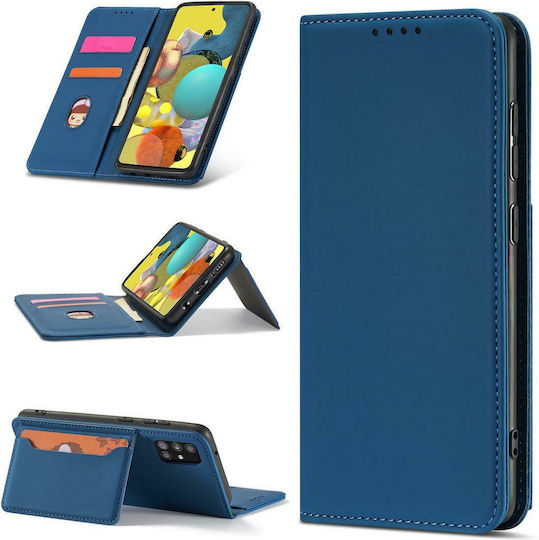 Hurtel Magnet Card Brieftasche Synthetisches Leder Blau (Galaxy A12)