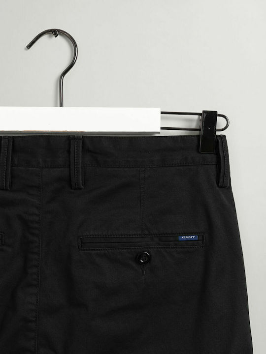 Hallden Trousers Chino Elastic in Slim Fit Black