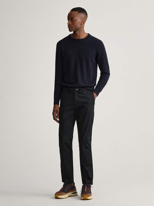 Hallden Trousers Chino Elastic in Slim Fit Black