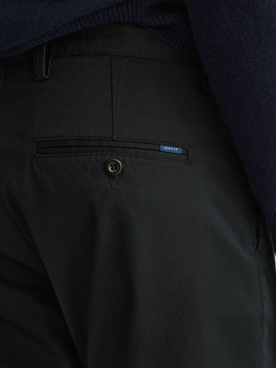 Hallden Trousers Chino Elastic in Slim Fit Black