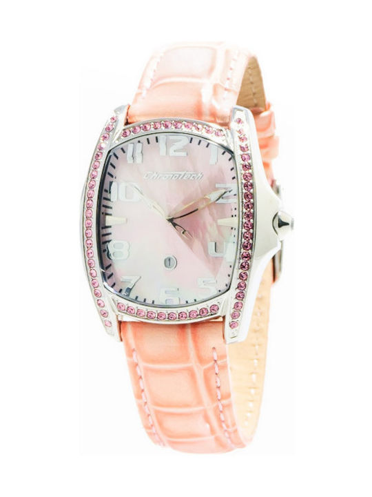 Chronotech Watch with Pink Leather Strap CT7988LS-27