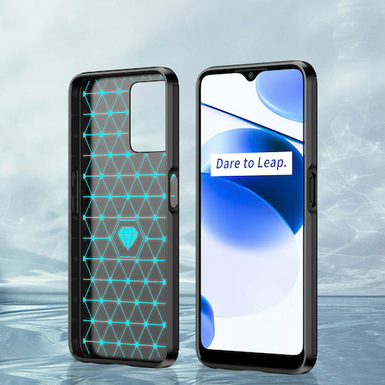 Hurtel Carbon Back Cover Silicon Negru (Realme C35)