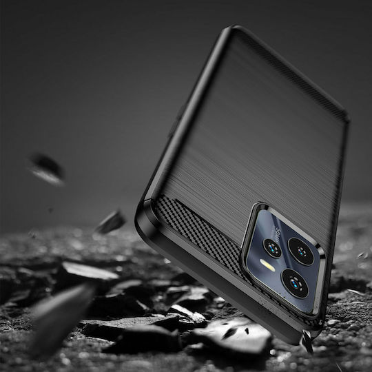 Hurtel Carbon Back Cover Silicon Negru (Realme C35)