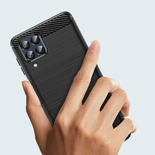 Hurtel Carbon Back Cover Silicon Negru (Galaxy M53 5G)