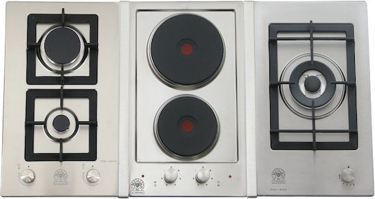 La Germania Gas Cooktop Autonomous Inox 92.7x51εκ. Silver