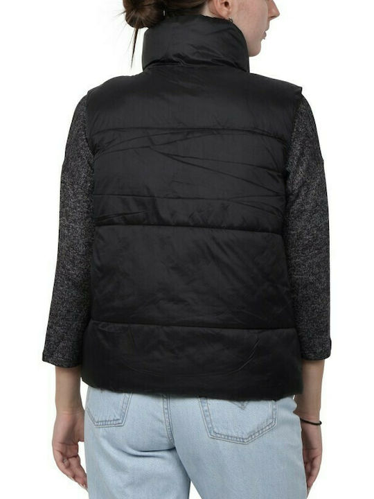 Vero Moda Scurt Jachetă de femei Fără mâneci Puffer Negru