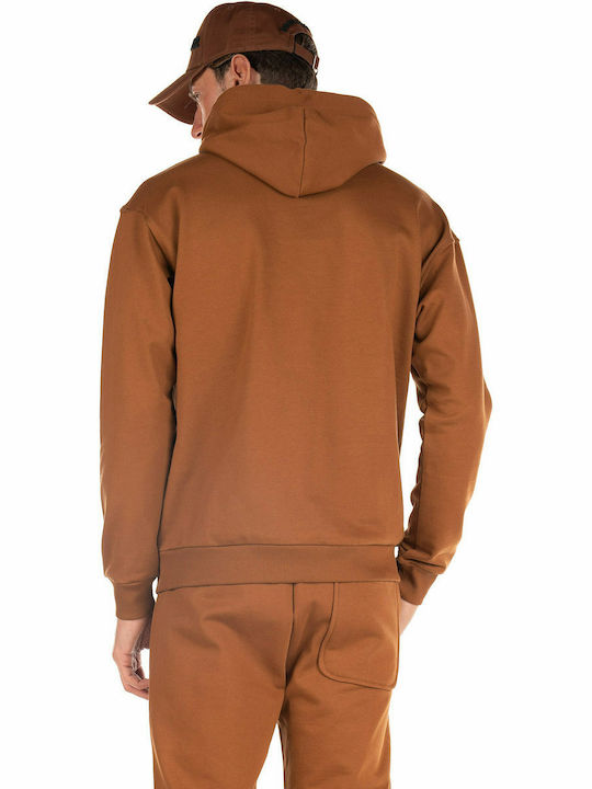 Scotch & Soda Men's Sweatshirt with Hood and Pockets Brown