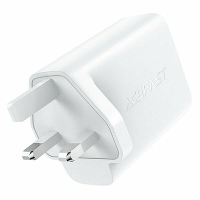 Acefast Φορτιστής Χωρίς Καλώδιο με 2 Θύρες USB-C 50W Power Delivery / Quick Charge 4+ Λευκός (A32 UK)