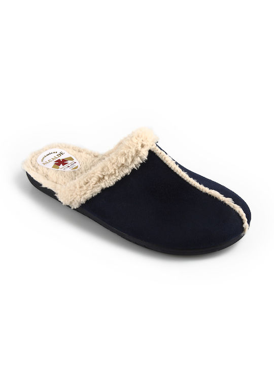 Slipper with Fur - FSHOES - BLUE