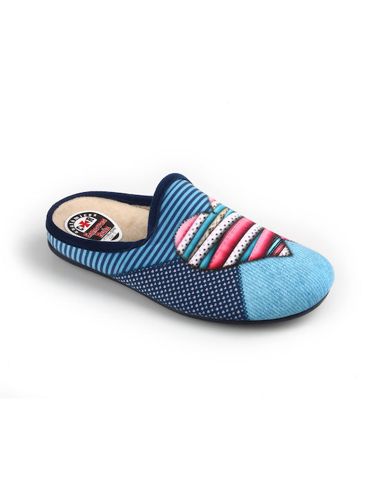 Slipper with heart - FSHOES - BLUE