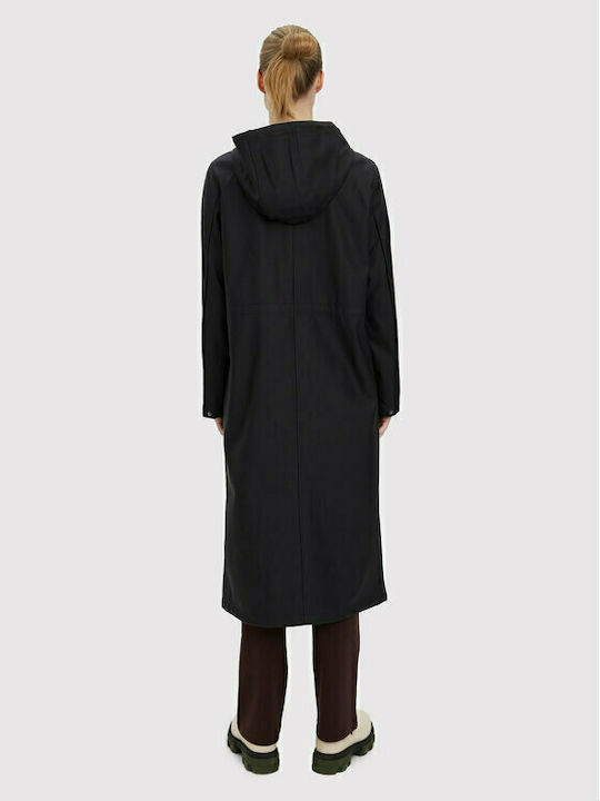 Vero Moda Γυναικείο Μαύρο Παλτό με Κουκούλα