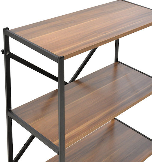 Octava Floor Metal / Chipboard Bookcase Walnut 66x30x85cm