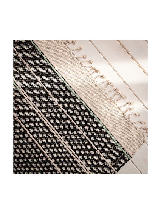 Gofis Home Aladdin 704 Χαλί Ορθογώνιο Βαμβακερό με Κρόσια 15 Carbon / Sea 130x190cm