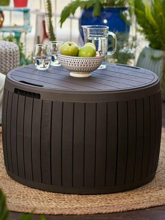 Keter Polypropylene Outdoor Storage Box Circa 140lt Wood 68x68x43.5cm