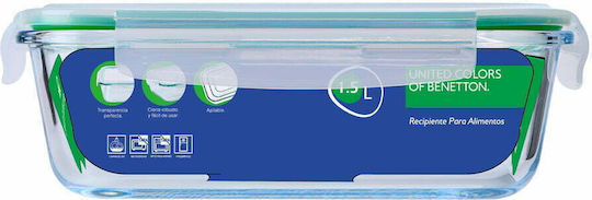 Benetton Glass Lunch Box Rainbow Green 1500ml