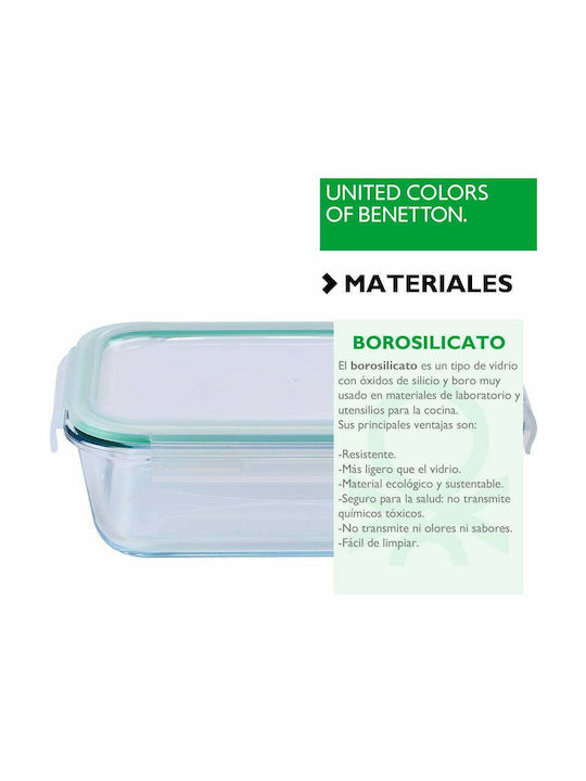 Benetton Rainbow Cutie pentru Mâncare Sticlă Verde 1500ml 1buc