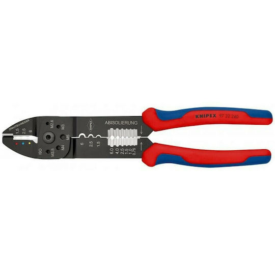Knipex Πρέσα Ακροδεκτών Διατομής 0.5 - 6mm² με Απογυμνωτή (Μήκος 240mm)