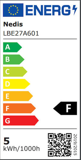 Nedis Λάμπα LED 9W 108mm για Ντουί E27 και Σχήμα A60 Θερμό Λευκό 470lm