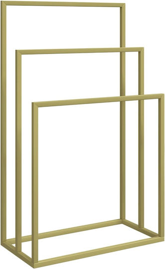 vidaXL Triple Floor Standing Bathroom Freestanding Towel Rack 48x79cm Gold vidaXL Triple Floor Standing Bathroom Freestanding Towel Rack 48x79cm Gold