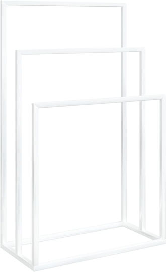 vidaXL Triple Floor Standing Bathroom Freestanding Coat Rack 48x79cm White vidaXL Triple Floor Standing Bathroom Freestanding Coat Rack 48x79cm White