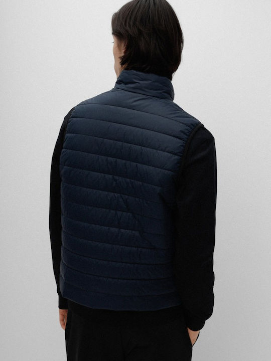 Hugo Boss Αμάνικο Ανδρικό Μπουφάν Puffer Navy Μπλε