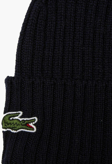 Beanie Unisex Σκούφος με Rib Πλέξη σε Navy Μπλε χρώμα