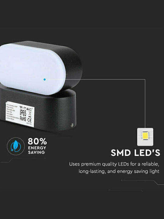 V-TAC Wall-Mounted Outdoor Ceiling Light LED IP65 5W with Natural White Light 11.5x5x10εκ.