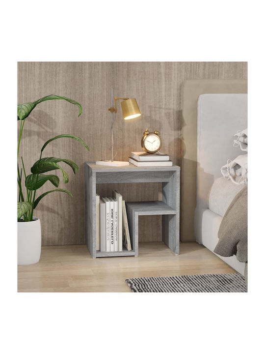 Wooden Bedside Table Gray Sonoma 40x30x40cm