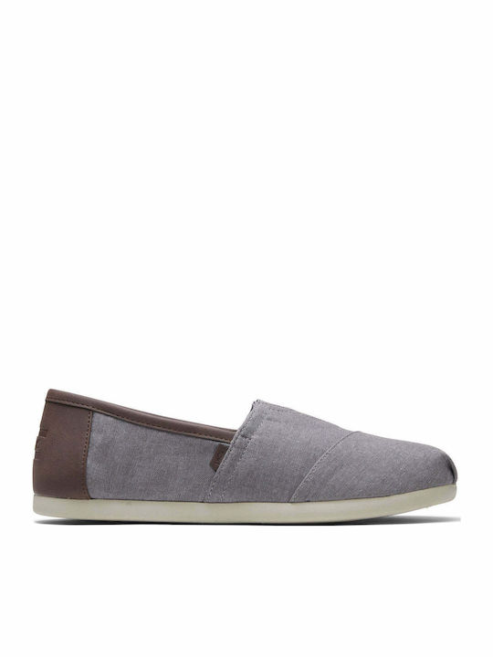 Chambray Fabric Men's Espadrilles in Gray Color