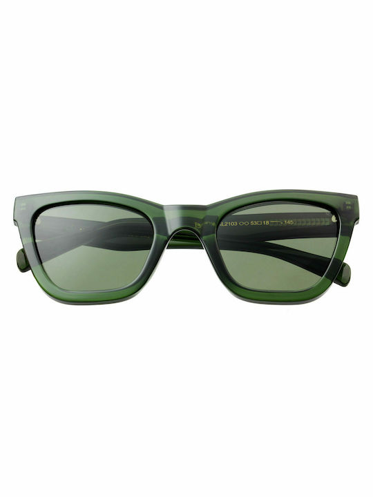 A.Kjaerbede Big Kanye Women's Sunglasses with Green Acetate Frame and Green Lenses