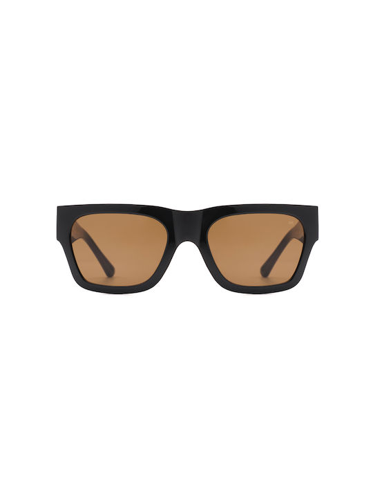 A.Kjaerbede Agnes Sunglasses with Black Plastic Frame and Brown Lens KL2216-006