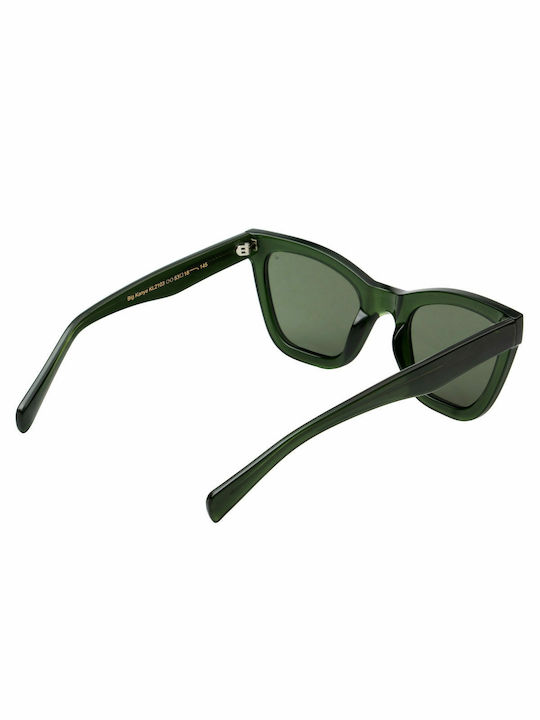 A.Kjaerbede Big Kanye Women's Sunglasses with Green Acetate Frame and Green Lenses