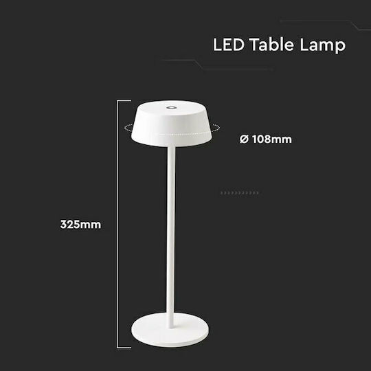 V-TAC Metal Table Lamp LED with White Shade and Base