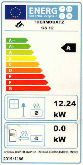 Thermogatz GS 12 Steel Wood Stove 12.24kW Gray