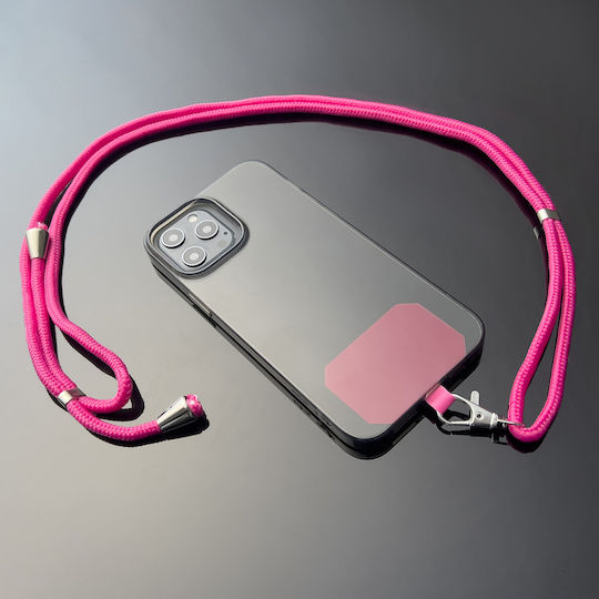 Hurtel Stylish Cord Keypad Inlay Каишка за врата за Мобилни Телефони Hot Pink