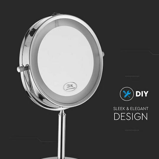 V-TAC Makeup Mirror Tabletop with Light 7x7cm White