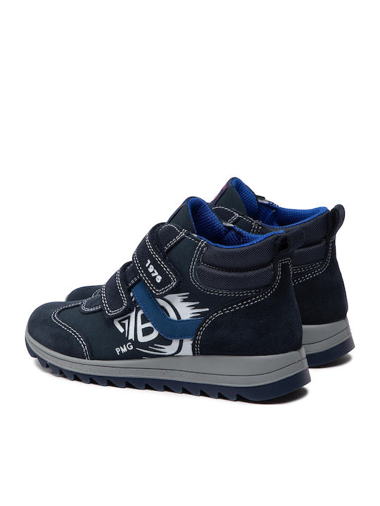Παιδικά Sneakers High με Σκρατς Navy Μπλε