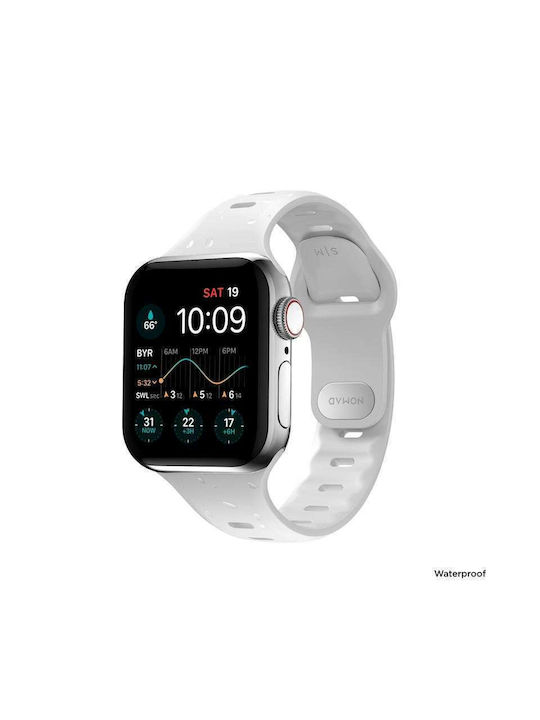 Nomad Slim Sport Armband Silikon mit Pin Weiß (Apple Watch 42/44/45mm) NM01147985