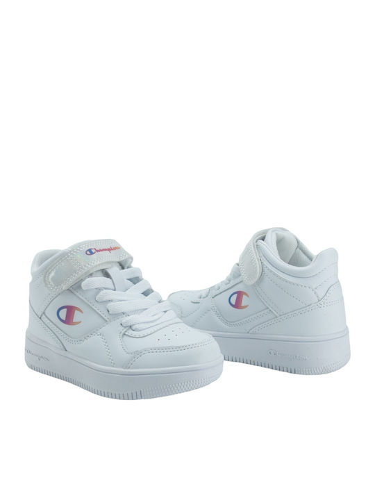 Rebound Vintage ID PS Kids Sports Shoes Basketball with Hoop & Loop Closure White