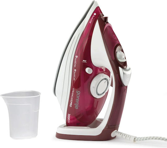 Gorenje SIH3000RBC Steam Iron 3000W with Ceramic Plate and Continuous Steam Supply 40g/min