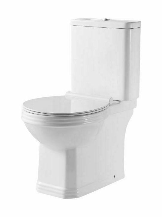 Huida Venezia Stehende Toilette mit Deckel Sanftes Schließen Weiße