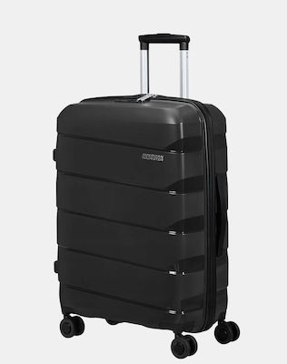 American Tourister Air Move-Spinner Medium Travel Suitcase Hard Black with 4 Wheels Height 66cm