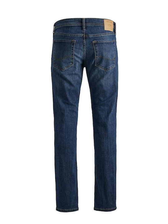 Mike Men's Elastic Jeans Pants with Regular Tapered Fit Stonewashed Denim
