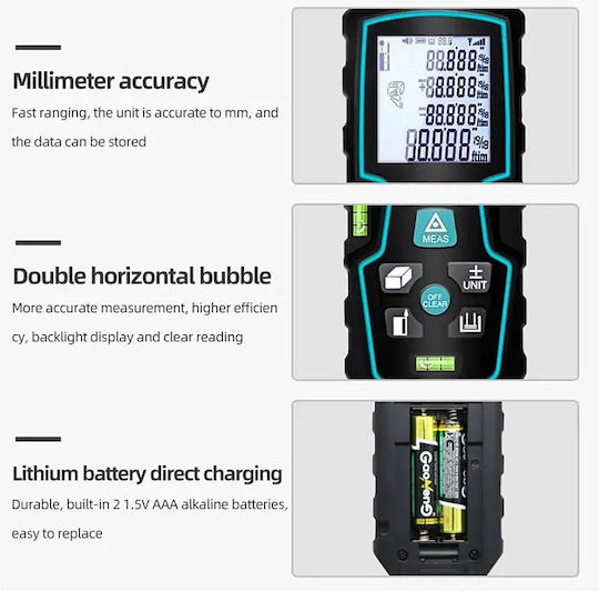 Andowl Laser Distance Meter Q-CS11 with Range up to 80m