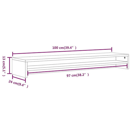 vidaXL Stand Desk Mounted Monitor Gray (815292)