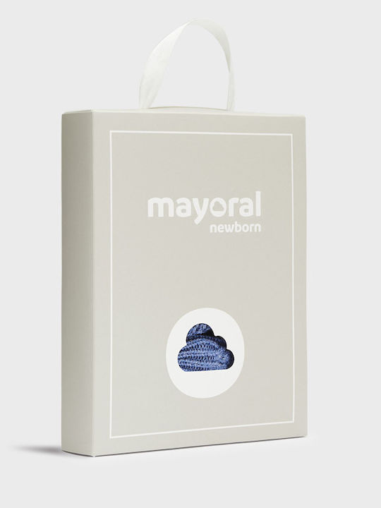 Kids Beanie Set with Gloves Knitted Blue