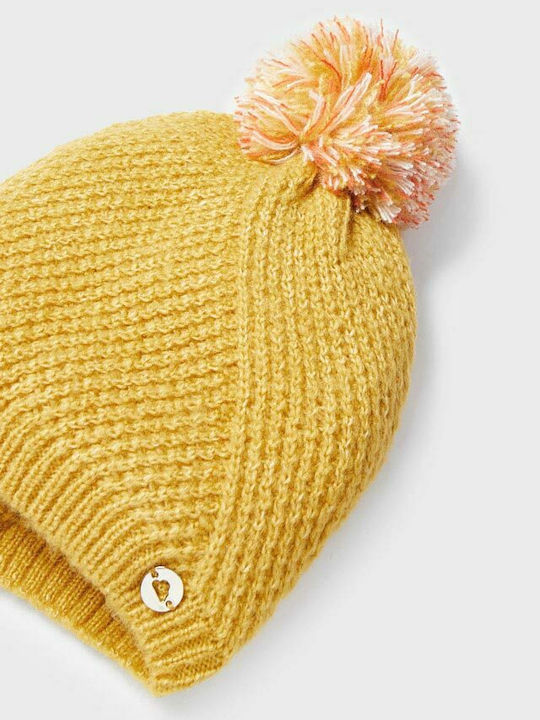 Kids Beanie Set with Scarf Knitted Yellow